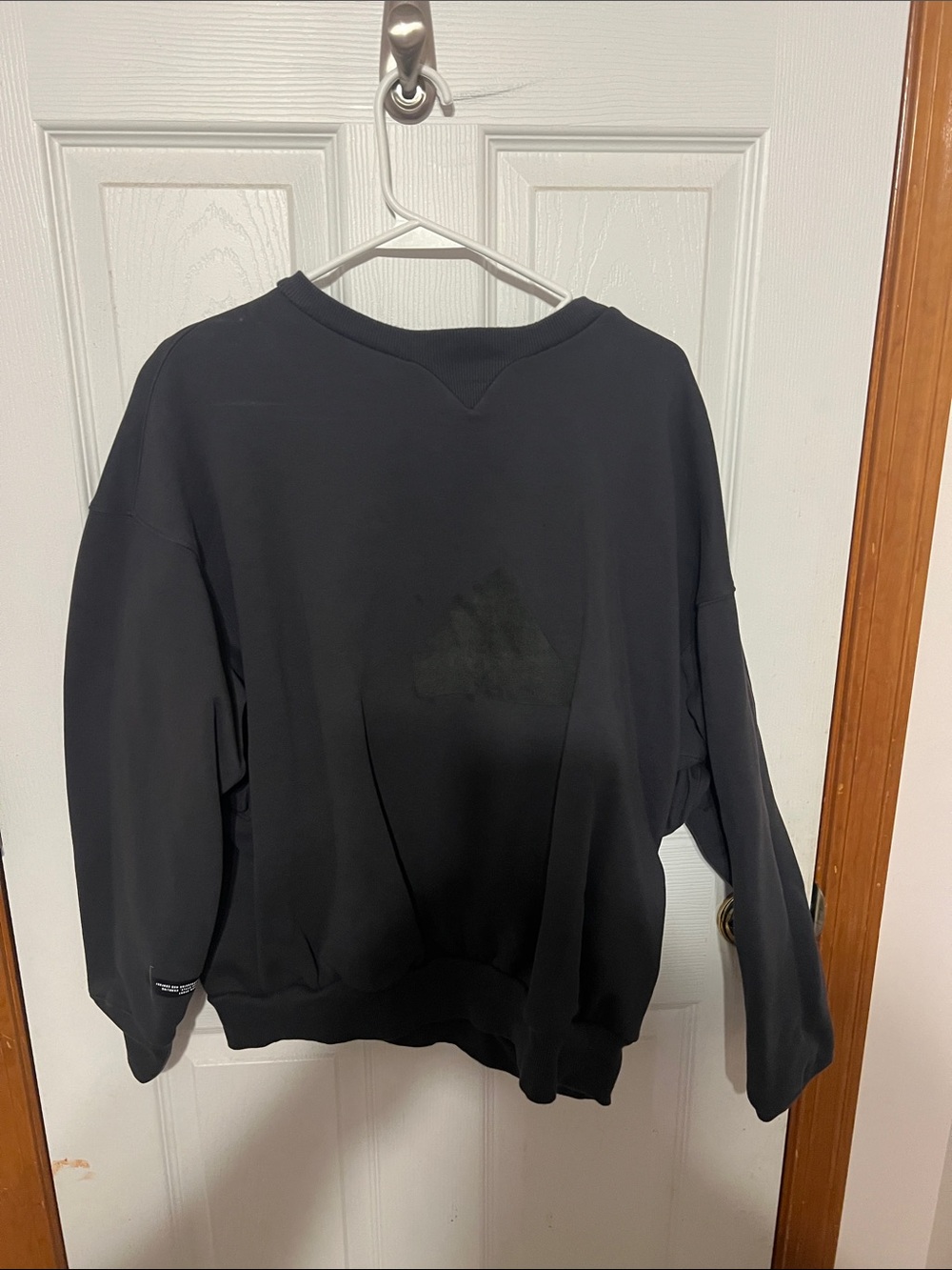 adidas Men's Black Crewneck Sweatshirt with Subtle Trefoil